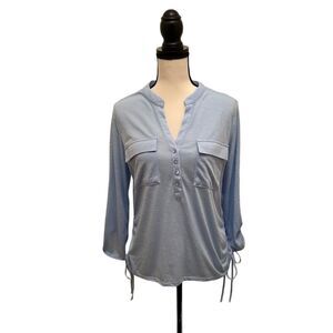 Ladies XL light blue No Boundaries half button down top.